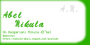 abel mikula business card